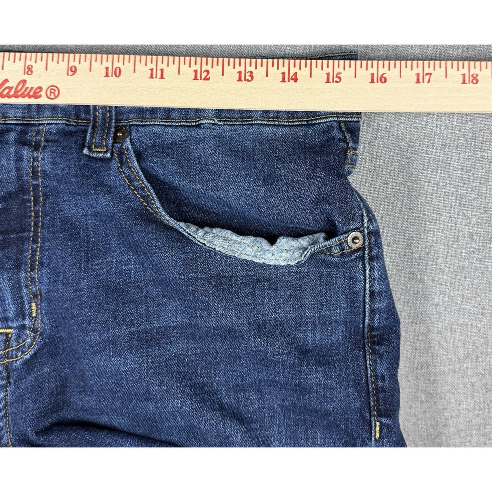 True Craft Athletico Jeans Mens 30x30 Dark Wash Straight Stretch Denim - Picture 6 of 9